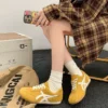 Lightweight Deerskin Flat Sneakers