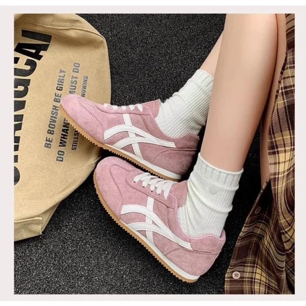 Lightweight Deerskin Flat Sneakers