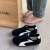 Silver Suede Retro Sneakers