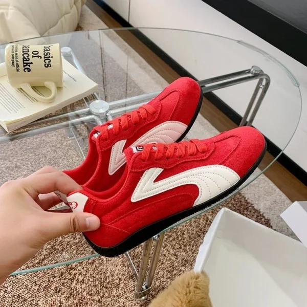 Silver Suede Retro Sneakers