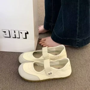 Breathable White Mary Jane Sneakers