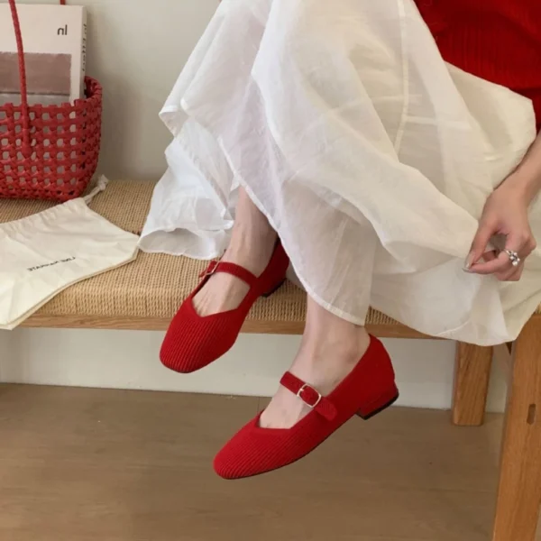 my-11134207-820le-mp7fgerzywi3be.webp Knit Square Toe Mary Jane Flats