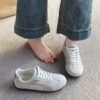 Silver Suede Retro Sneakers
